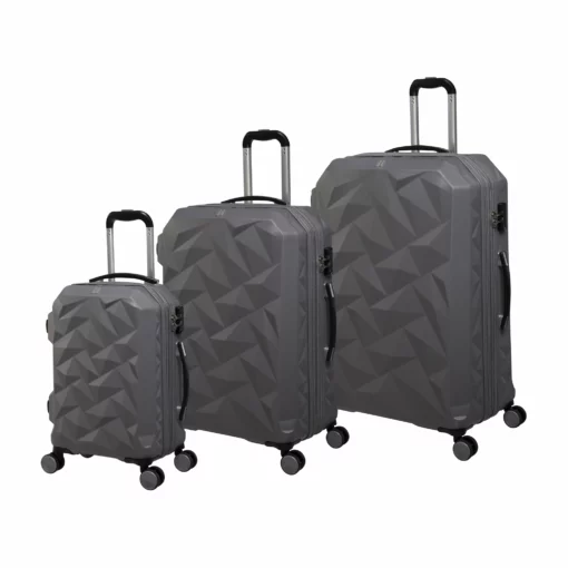 Ice Cap Plus - 3pc Set (Frost Grey) -UK Suitcase Sales Shop 32630 HK16 2528A08FrostedgreySSFrontpanel