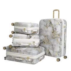 IT Luggage Sheen - Underseat (Gold Greyscale Marble) -UK Suitcase Sales Shop 32980 UK16 2269B08GoldgreyscalemarbleSSFrontpanelset1 2facb6ee 234c 4253 97d5 b7f355949771