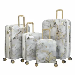 IT Luggage Sheen - 4pc Set (Gold Greyscale Marble) -UK Suitcase Sales Shop 32980 UK16 2269B08GoldgreyscalemarbleSSFrontpanelset2