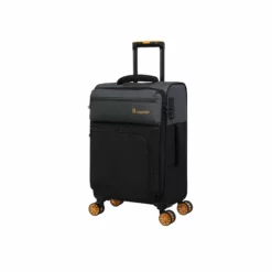 Duo-Tone - 4pc Set (Pewter & Black) -UK Suitcase Sales Shop 33080 UK12 1519B08Pewter BlackSSFrontpanel19.5in