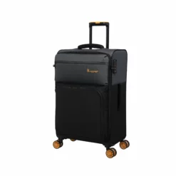 Duo-Tone - 4pc Set (Pewter & Black) -UK Suitcase Sales Shop 33080 UK12 1519B08Pewter BlackSSFrontpanel23.4in