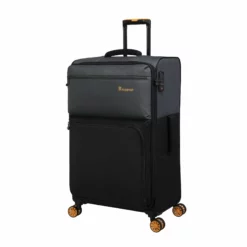 Duo-Tone - 4pc Set (Pewter & Black) -UK Suitcase Sales Shop 33080 UK12 1519B08Pewter BlackSSFrontpanel27.4in
