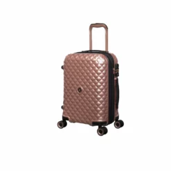 IT Luggage Glitzy - 5pc Set (Metallic Rose Gold) -UK Suitcase Sales Shop 33109 UK16 2888A08MetallicrosegoldSSFrontpanel18.5in
