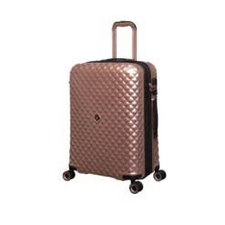 IT Luggage Glitzy - 5pc Set (Metallic Rose Gold) -UK Suitcase Sales Shop 33109 UK16 2888A08MetallicrosegoldSSFrontpanel23in