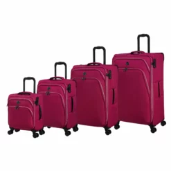 IT Luggage Trinary - 4pc Set (Viva Magenta) -UK Suitcase Sales Shop 33167 UK12 2875 08Magentablush Vivamagenta SSFrontpanel