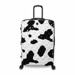 IT Luggage Indulging - 4pc Set (Moo Cow Print) 26 IT Luggage Indulging - 4pc Set (Moo Cow Print) -UK Suitcase Sales Shop 33198 UK16 3039A08Moocowblack whiterepeatprintSSFrontpaneldirectly25in
