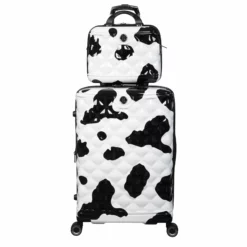 IT Luggage Indulging - 4pc Set (Moo Cow Print) 32 IT Luggage Indulging - 4pc Set (Moo Cow Print) -UK Suitcase Sales Shop 33198 UK16 3039A08 16 3039A15Moocowblack whiterepeatprintSSFrontpanel25in
