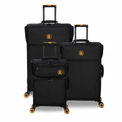 Simultaneous - 3pc Set (Black) -UK Suitcase Sales Shop 33202 UK12 2900 08BlackSSFrontpaneldirectlyset2
