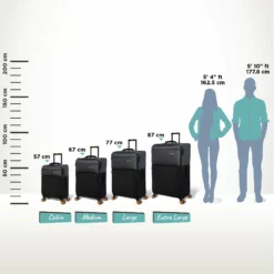 Duo-Tone - Extra Large (Pewter & Black) -UK Suitcase Sales Shop Duo Tone Black Relative Size 480ff29a 1b1c 47af a543 e489a951e6ba