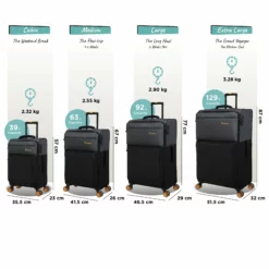 Duo-Tone - Extra Large (Pewter & Black) -UK Suitcase Sales Shop Duo Tone Set Black dims weights 717aa7d7 5ea7 4ee2 a1ce f3b8217f09ef
