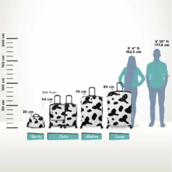 IT Luggage Indulging - Vanity Case (Moo Cow Print) -UK Suitcase Sales Shop Indulging Moo Relative Size full sets