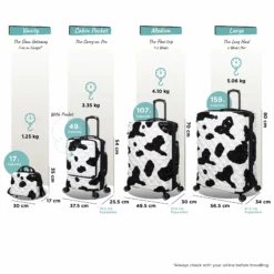 IT Luggage Indulging II - Cabin With Pocket (Moo Cow Print) -UK Suitcase Sales Shop Indulging Moo set Pocket dims weights