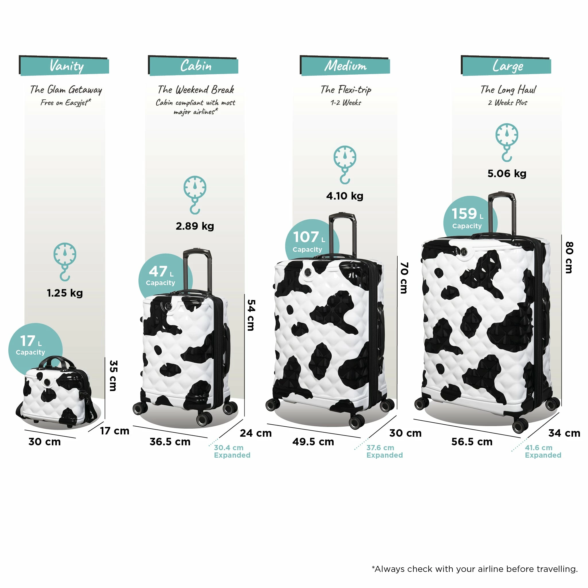IT Luggage Indulging - Cabin (Moo Cow Print) 14 IT Luggage Indulging - Cabin (Moo Cow Print) - Image 14