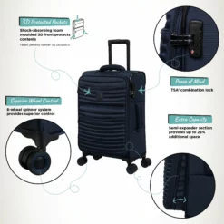 IT Luggage Precursor - Cabin (Dress Blues) 17 IT Luggage Precursor - Cabin (Dress Blues) -UK Suitcase Sales Shop Precursor Cabin Blue Infographic