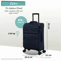 IT Luggage Precursor - Cabin (Dress Blues) 27 IT Luggage Precursor - Cabin (Dress Blues) -UK Suitcase Sales Shop Precursor Cabin blue dims weights