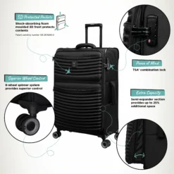 IT Luggage Precursor - Medium Plus (Black) -UK Suitcase Sales Shop Precursor Med Black Infographic