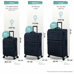 IT Luggage Precursor - Cabin (Dress Blues) 28 IT Luggage Precursor - Cabin (Dress Blues) -UK Suitcase Sales Shop Precursor set blue dims weights