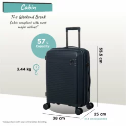 IT Luggage Spontaneous - Cabin (Blueberry) -UK Suitcase Sales Shop Spontaneous Cabin blueberry dims weights