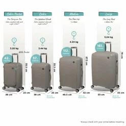 IT Luggage Spontaneous - Large (Feather Grey) -UK Suitcase Sales Shop Spontaneous Full set Feather dims weights