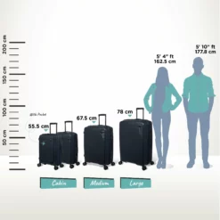 IT Luggage Spontaneous - Large (Blueberry) -UK Suitcase Sales Shop Spontaneous Full set blueberry Relative Size