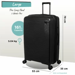 IT Luggage Spontaneous - Large (Black) -UK Suitcase Sales Shop Spontaneous Large blk dims weights