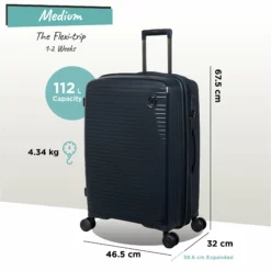 IT Luggage Spontaneous - Medium Plus (Blueberry) -UK Suitcase Sales Shop Spontaneous Med blueberry dims weights