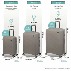 IT Luggage Spontaneous - Cabin (Feather Grey) -UK Suitcase Sales Shop Spontaneous Set Feather dims weights 06e679c7 c687 43fa b9a4 94a66b0ad886