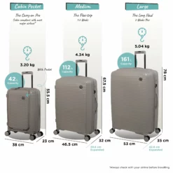 IT Luggage Spontaneous II - Cabin With Pocket (Feather Grey) -UK Suitcase Sales Shop Spontaneous Set Pocket Feather dims weights 52b85a80 96fc 45ca 96f3 76f4827f8572