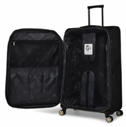 Ted Baker Albany Eco Soft Side 4-Wheel 80cm Large Suitcase -UK Suitcase Sales Shop TBW7001 001 Ted Baker Albany Eco Black Large Case 3
