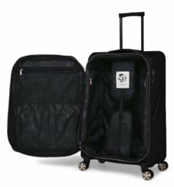 Ted Baker Albany Eco Soft Side 4-Wheel 69cm Medium Suitcase -UK Suitcase Sales Shop TBW7002 001 Ted Baker Albany Eco Black Medium Case 3