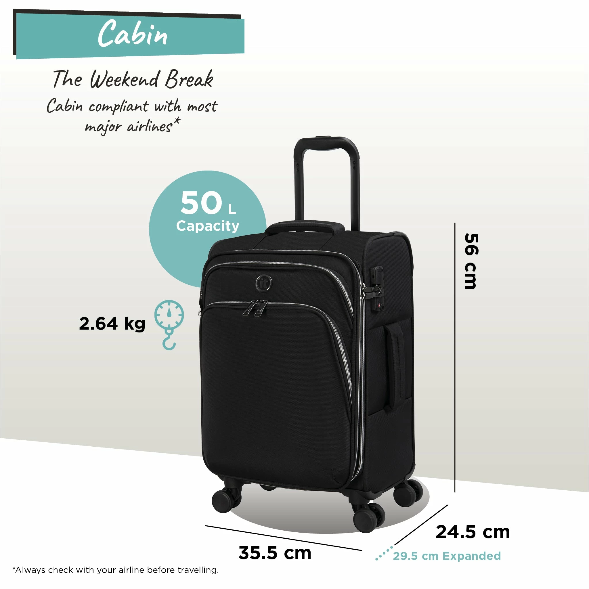 IT Luggage Trinary - Cabin (Black) 2 IT Luggage Trinary - Cabin (Black) - Image 2